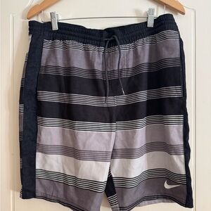 Nike Men's Swim Shorts - Black and Gray Stripes